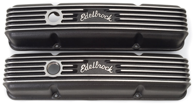 Edelbrock 41443 Valve Cover Classic Series fits Chevrolet 1959-1986 262-400 CI V8 Black