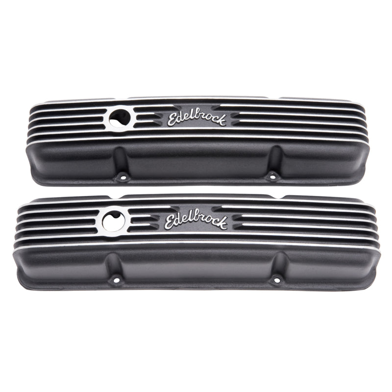 Edelbrock 41433 Valve Cover Classic Series fits Chevrolet 1959-1986 262-400 CI V8 Black