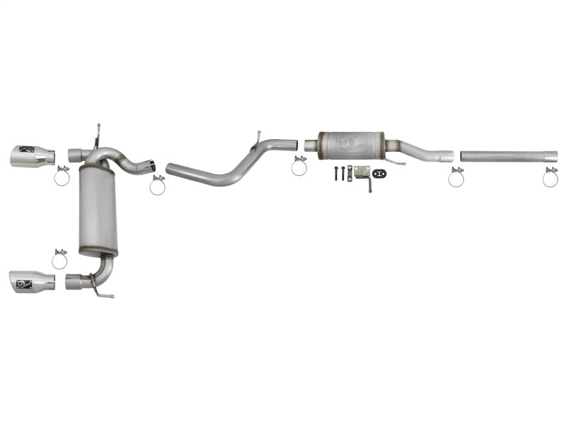 AFE 49-48062-P Series 2.5in 409 SS Cat-Back Exhaust w/ Polished Tips 07+ fits J