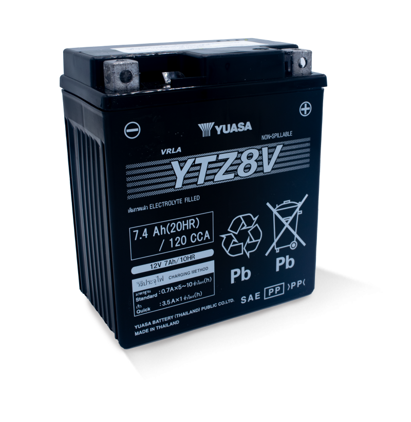 Yuasa YUAM728ZV YTZ8V Maintenance Free AGM 12 Volt Battery