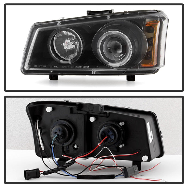 Spyder 5009456 fits Chevy 03-06 Silverado 1500 Projector LED Halo LED Amber Ref