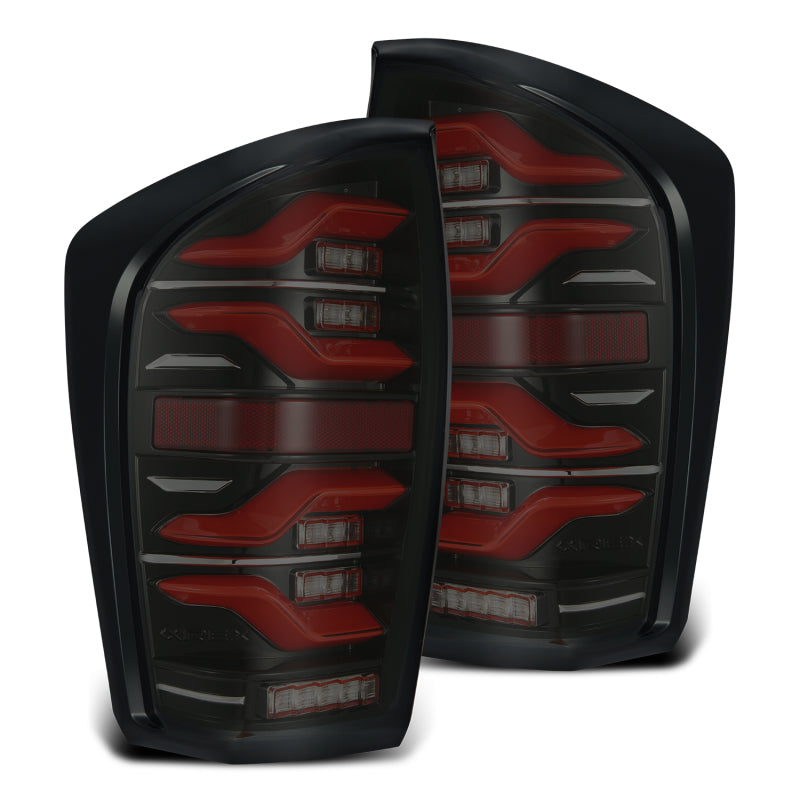 AlphaRex 680000 fits Toyota 16-21 Tacoma LUXX LED Taillights Blk/Red w/Activ Li
