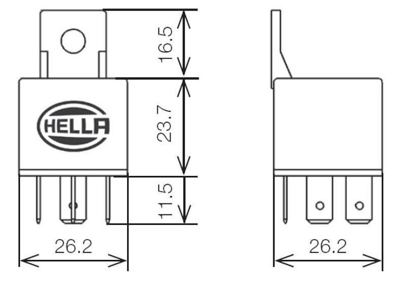 Hella 933332011 Relay Mini fits Iso 5 Pole 12V Spdt Bkt