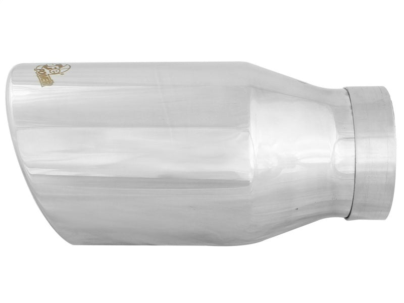 AFE 49T40604-P12 Exhaust Tip Bolt On Polished 4in Inlet x 6in Outlet x 12in Le