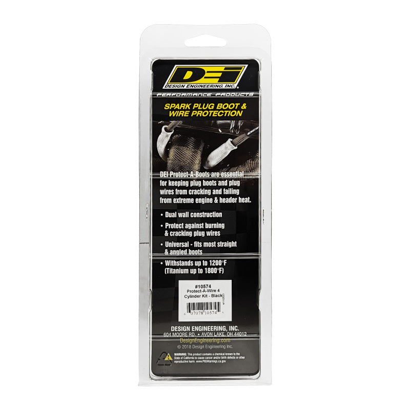 DEI 10574 Protect-A-Wire 4 Cylinder Kit - Black