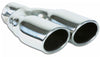 Vibrant 1335 Dual Oval SS Exhaust Tip Single Wall Angle Cut Rolled Edge