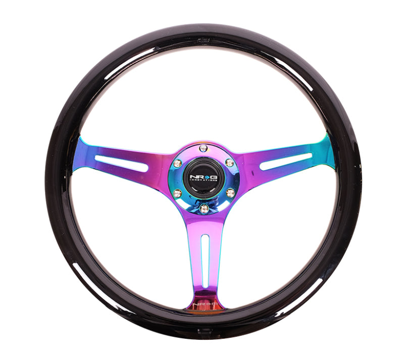 NRG ST-015MC-BK ST-015MC-BK Classic Wood Grain Steering Wheel Black Paint Grip