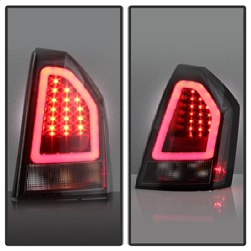 Spyder 5083357 fits Chrysler 05-07 300C V2 Light Bar LED Tail Lights - Black AL