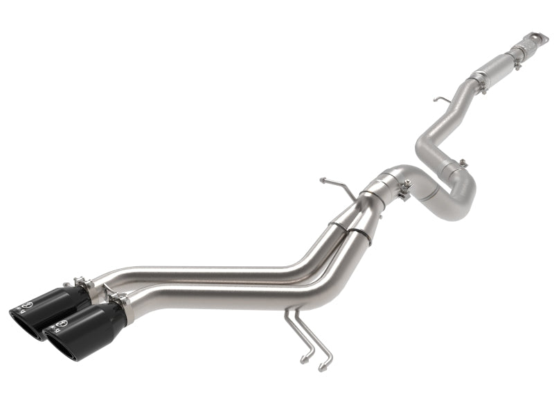 AFE 49-37018-B 2-1/2in to 3in SS-304 Cat-Back Exhausts w/ Black Tip 13-17 fits