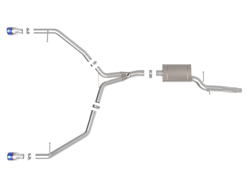 AFE 49-36437-L orce-Xp 13-16 fits Audi Allroad L4 SS Axle-Back Exhaust w/ Blue