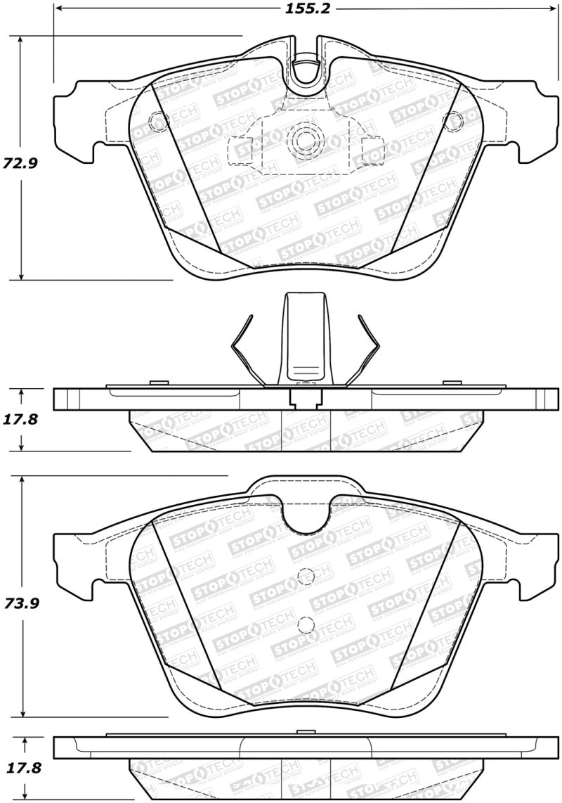 Stoptech 308.1751 Street Brake Pads - Front