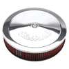 Edelbrock 1224 Air Cleaner Pro-Flo Series Round 14 In Diameter Cloth Element 3/8In Dropped Base Chrome