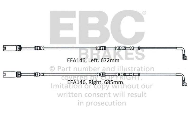 EBC EFA146 fits BMW 08 2010-20 M3 4.0L (E90) Front Wear Leads