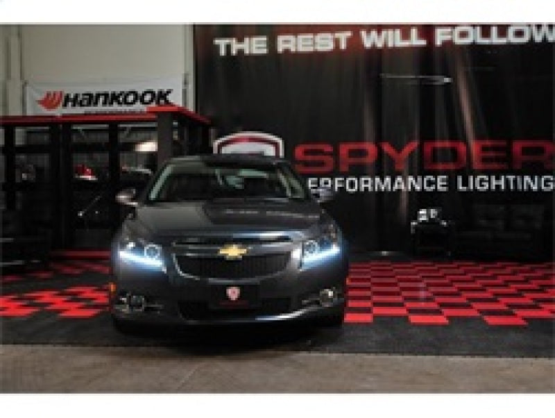 Spyder 5037916 fits Chevy 11-14 Cruze Projector Headlights LED Halo -DRL Blk Hi