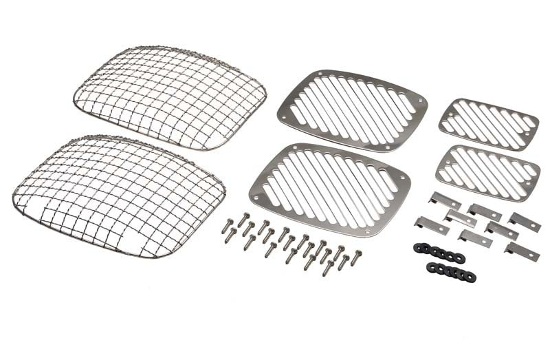 Kentrol 30467 fits Jeep 87-95 Wrangler YJ Billet/Wire Mesh Set 6 Pieces - Polished Silver