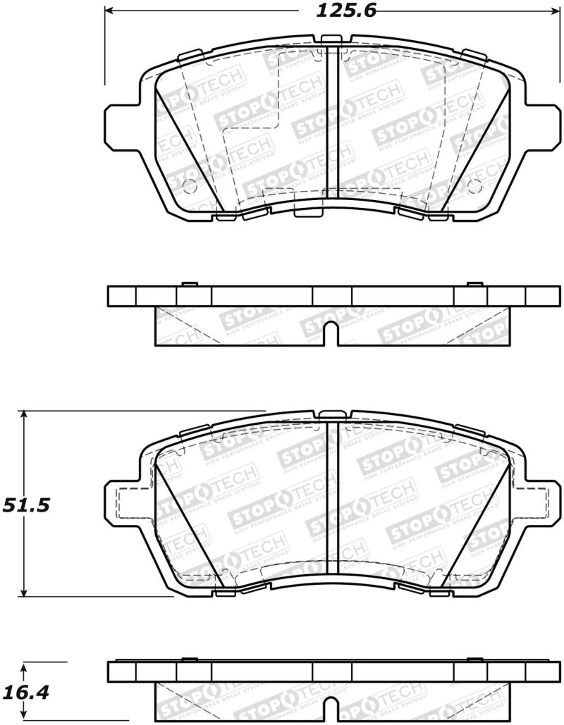 Stoptech 308.1454 Street Brake Pads - Front