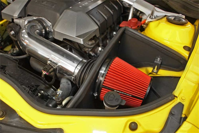 Spectre 9908 10-12 fits Chevy Camaro V8-6.2L F/I Air Intake Kit - Clear Anodized w/Red Filter