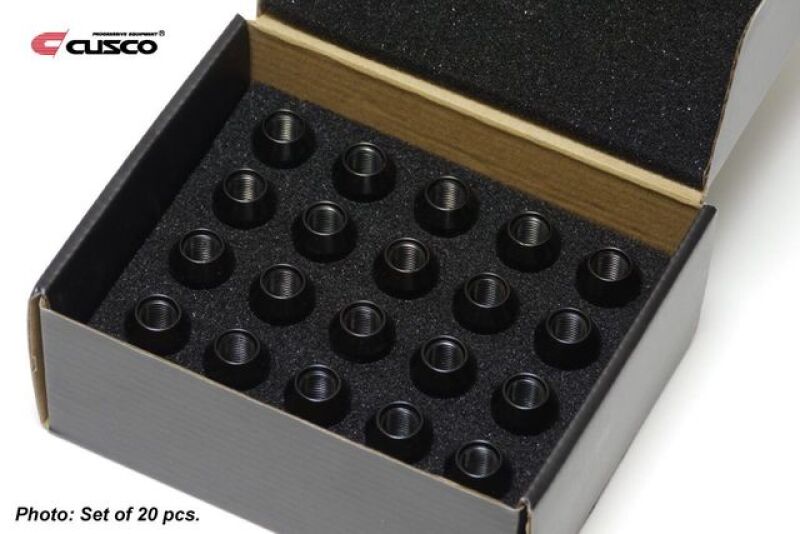 Cusco 00B 738 1520B Universal Wheel Lug Nut Set M12 x P1.5mm - Black (20pcs)