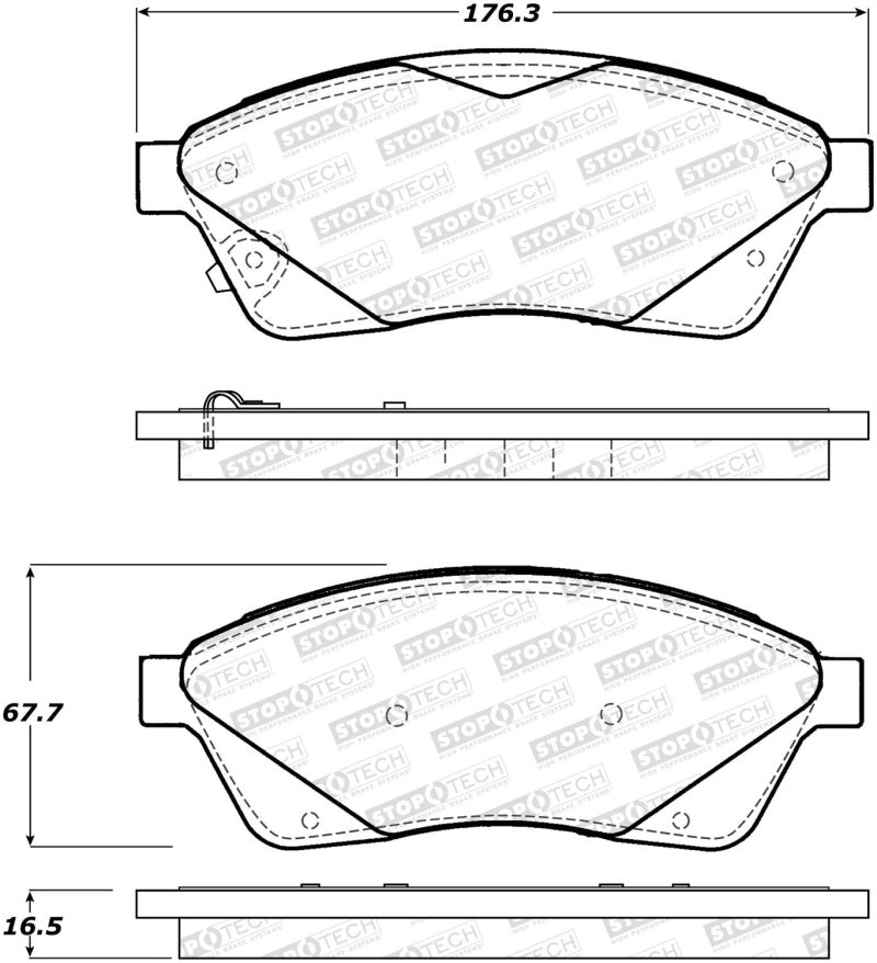 Stoptech 308.1422 Street Brake Pads - Front