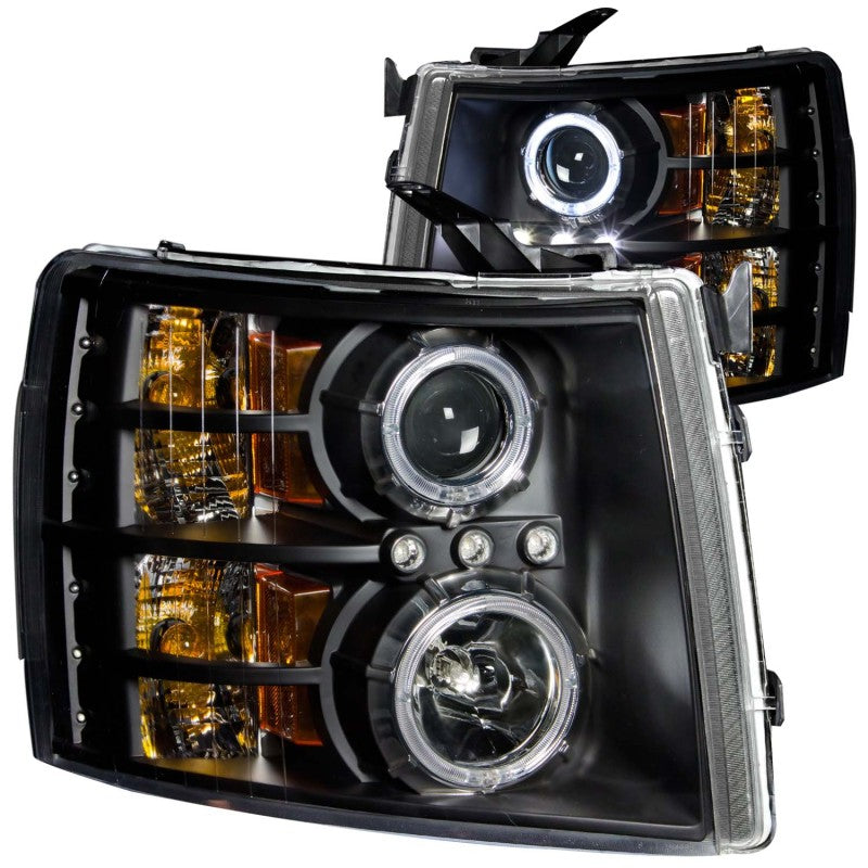 ANZO 111107 2013 fits Chevrolet 07-20 Silverado 1500 Projector Headlights w/ Halo Black