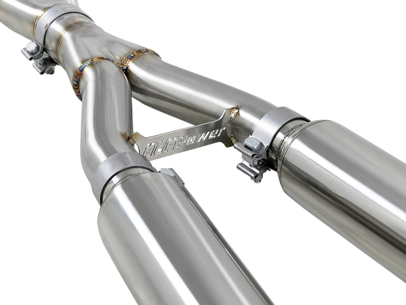 AFE 49-36134NM-P Takeda 2.5in 304 SS CB Exhaust w/ Polished Tips 17-19 fits Inf