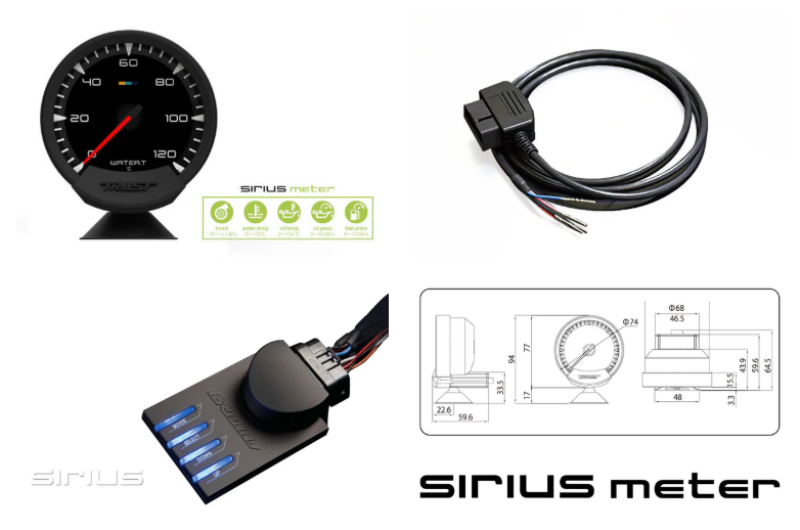 GReddy 16001756 Sirius OBD Set (Water Temperature Meter) - 74mm