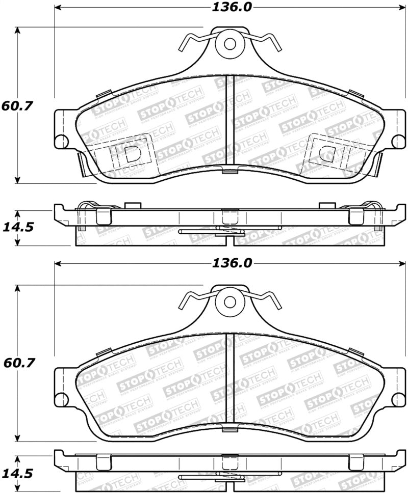 Stoptech 308.0628 Street Brake Pads - Rear