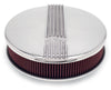Edelbrock 4117 Air Cleaner Classic Series Round Aluminum Top Cloth Element 14In Dia X 3 9In Polished
