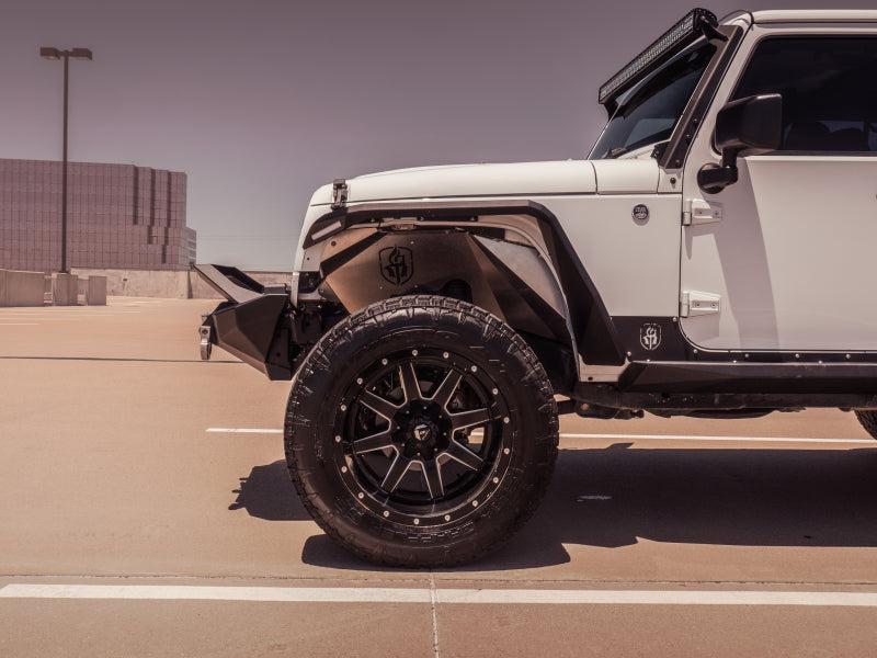 Road Armor 507AFF0B 07-18 fits Jeep Wrangler JK Stealth Front Fender Flare Body Armor w/LED DRL - Tex Blk