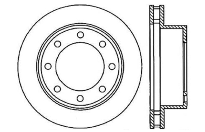 Stoptech 127.65086R 00-05 Ford Excursion 4WD / 99-04 F250/F350 Pickup Front Slotted & Drilled Right Rotor