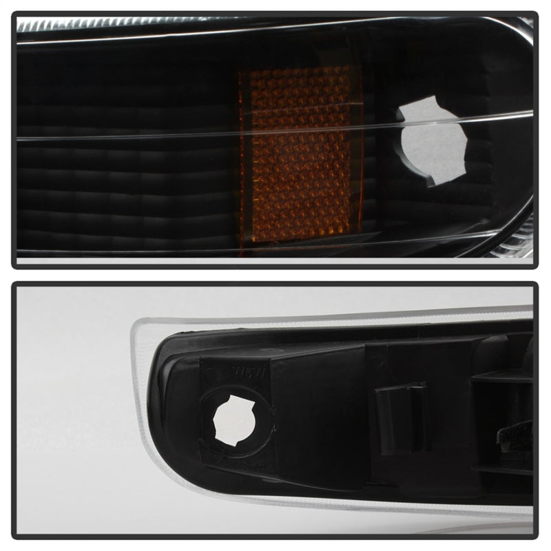 5064271 Xtune fits Chevy 99-02 Silverado Amber Reflector Bumper Lights Black C