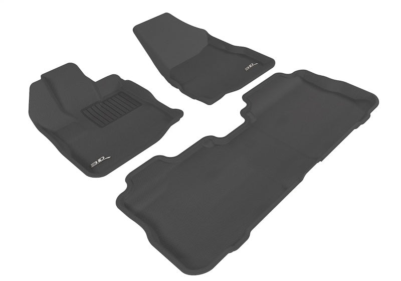 3D MAXpider 2013-2018 fits Hyundai Santa Fe Sport Kagu 2nd Row Floormats - Blac