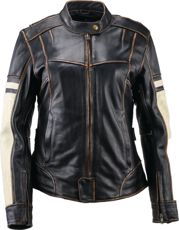 Kuryakyn 094388 Kuryakyn Leather By River Road Dame Vintage Leather Jacket Black Womens - Small