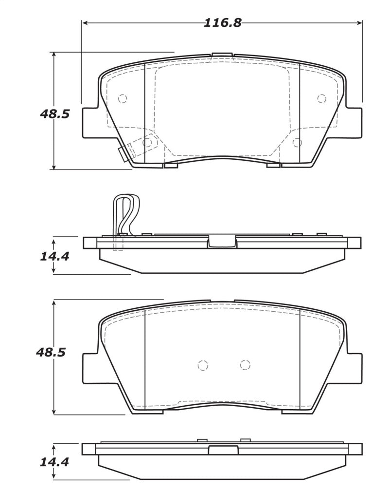 Stoptech 309.1284 Sport Brake Pads w/Shims and Hardware