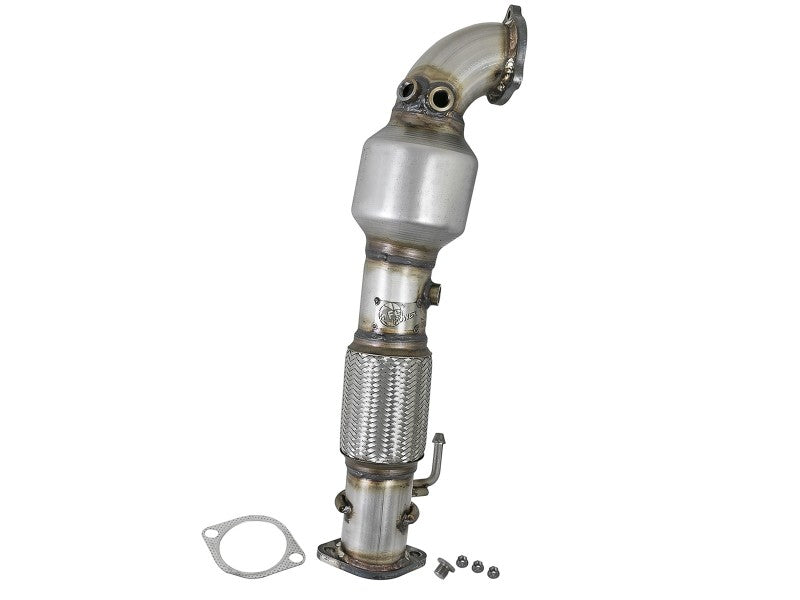 AFE 48-37001-1HC Twisted Steel SS304 Downpipe 2.5in w/Cat 17-18 fits Hyundai El