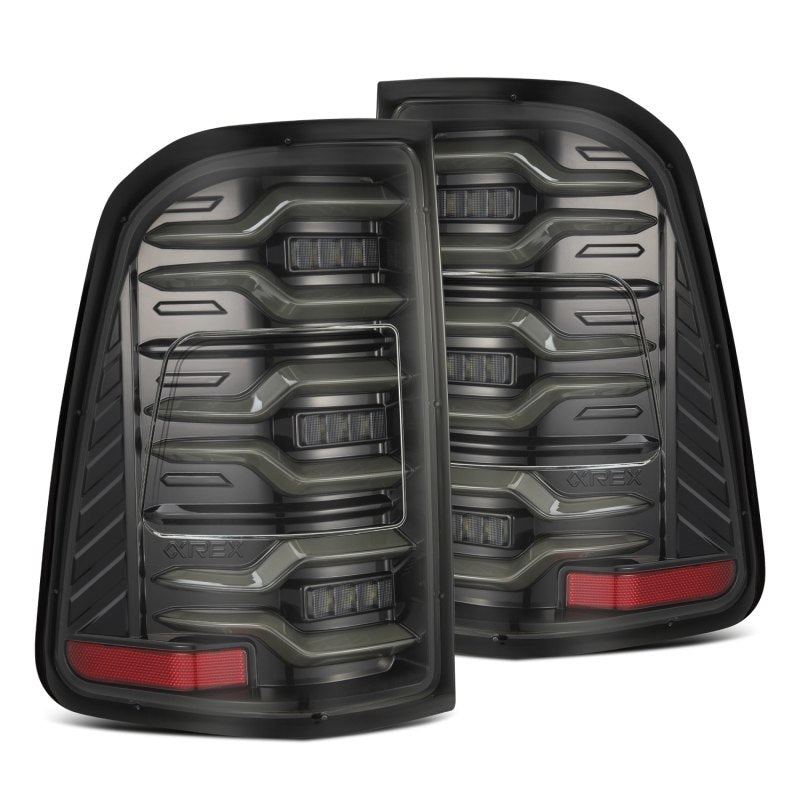 AlphaRex 640030 fits Dodge 19-21 Ram 1500 Luxx-Series LED Tail Lights Alpha-Bla