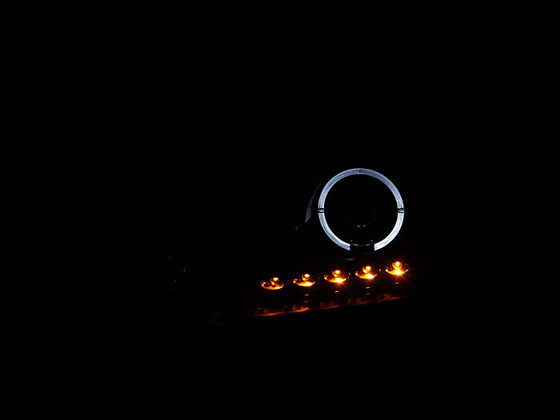 ANZO 111028 2008 fits Ford 04-20 F-150 Projector Headlights w/ Halo and LED Black