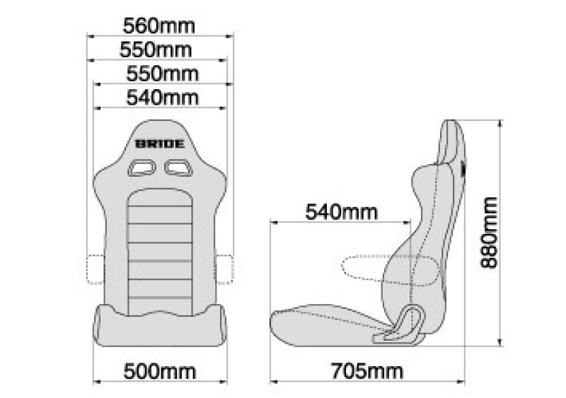 Cusco BRD-E54ACN Bride Euroster II Cruz Armrest Option Black Fireproof Material