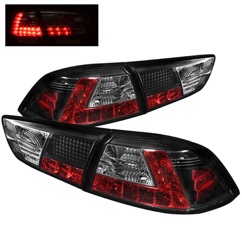 Spyder 5030375 fits Mitsubishi 08-14 Lancer/Evolution X LED Tail Lights Blk ALT
