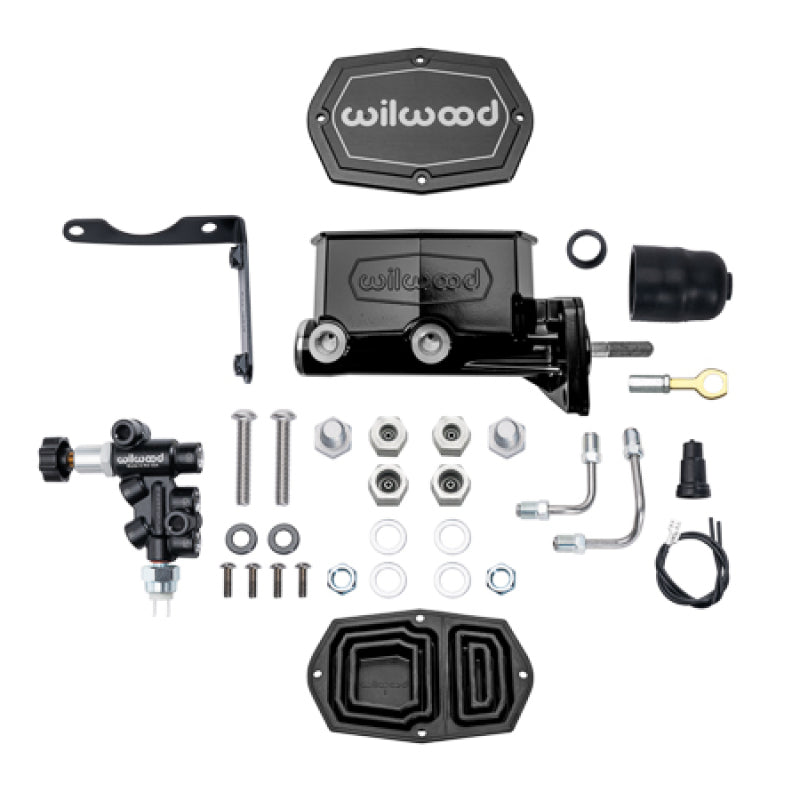 Wilwood 261-17319-BK fits Compact Tandem M/C Aluminum 1.00in Bore w/ Brkt/Valve