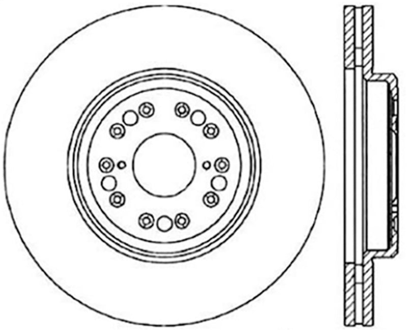 Stoptech 126.44107CSL Sport Slotted (CRYO) 95-00 Lexus LS Front Left Rotor