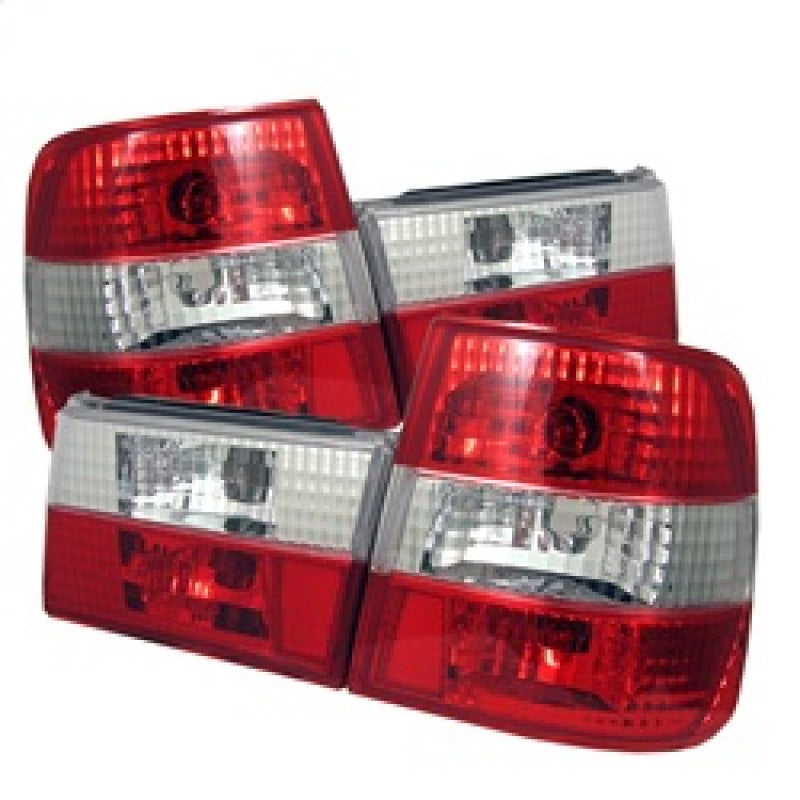 Spyder 5000491 fits BMW 88-95 E34 5-Series Euro Style Tail Lights Red Clear ALT