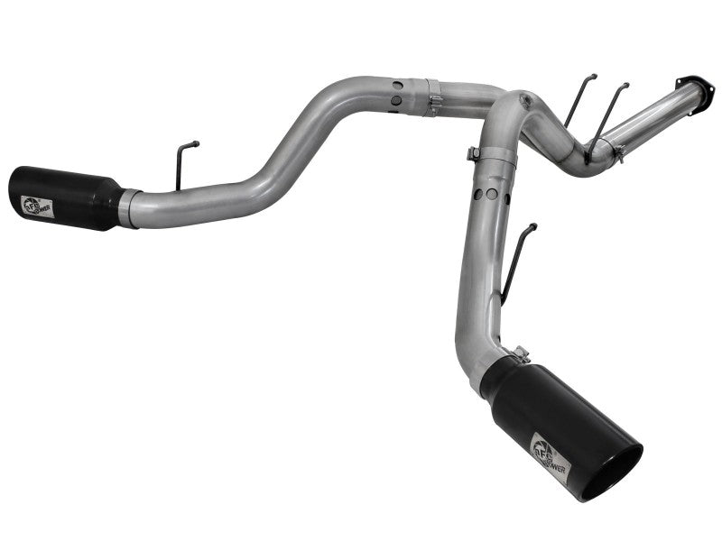 AFE 49-43122-B Bore-HD 4in 409 Stainless Steel DPF-Back Exhaust w/Black Tip 15-