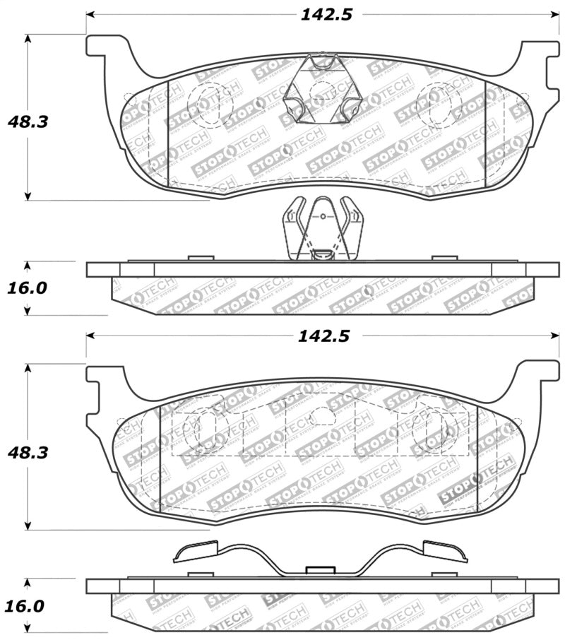 Stoptech 309.0711 Sport Brake Pads w/Shims and Hardware - Front