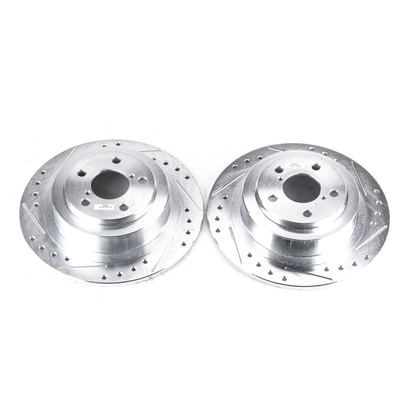 PowerStop fits Subaru 03-06 Baja Rear Evolution Drilled & Slotted Rotors - Pair