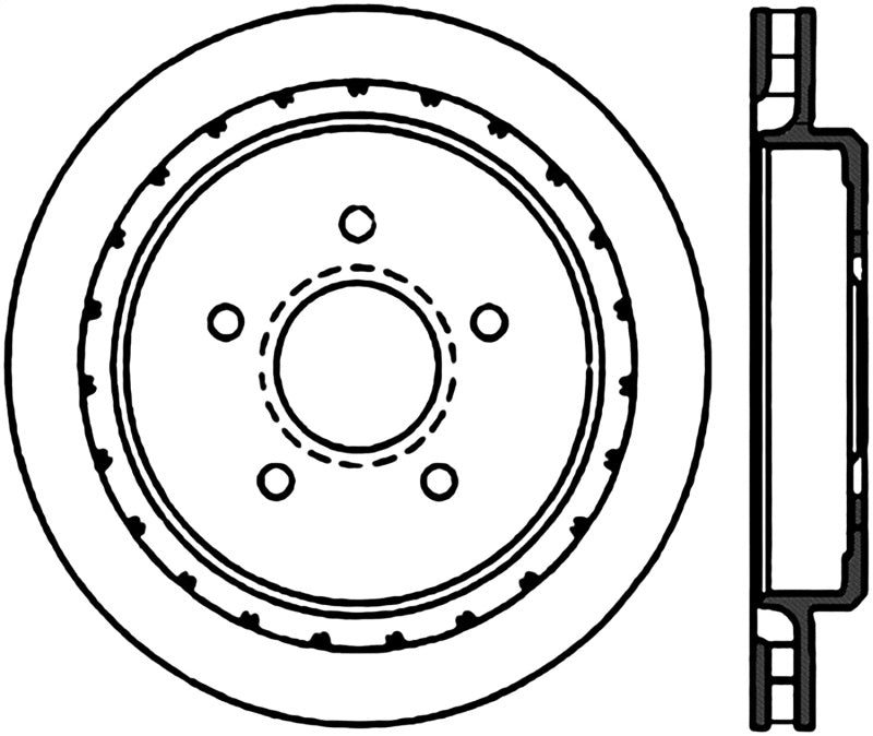 Stoptech 126.62062CSR Power Slot 97-04 Chevy Corvette Slotted Right Rear CRYO Rotor