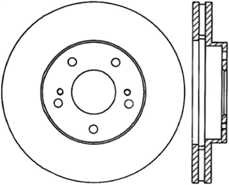 Stoptech 126.42050CSL Power Slot 7/90-96 300ZX Slotted Front Left Cryo Rotor