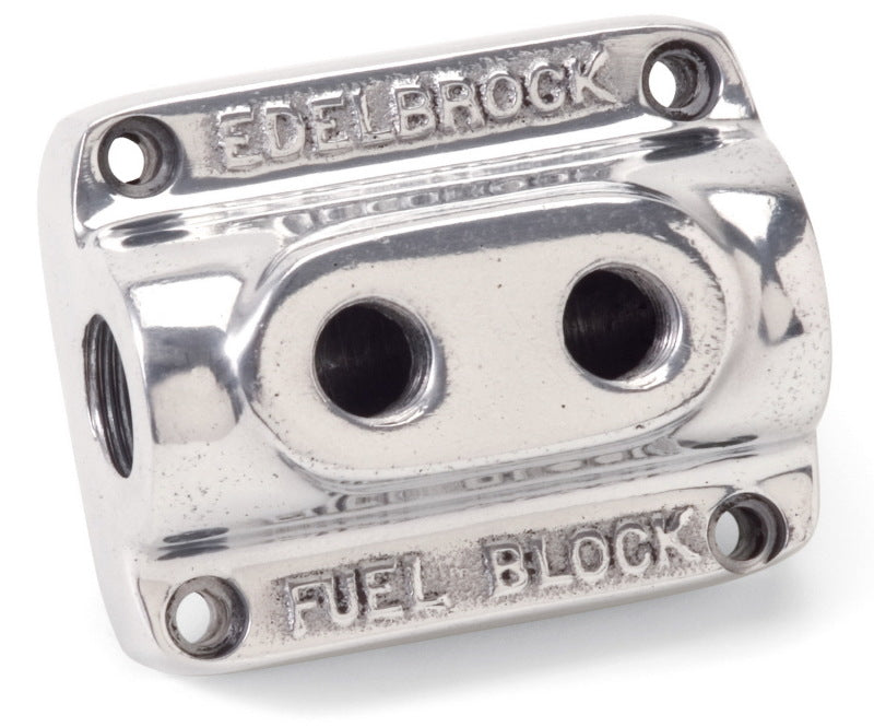 Edelbrock 12801 Polished Fuel Block Dual Carb