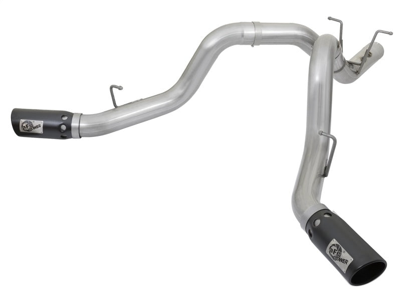 AFE 49-04086-B 4in DPF-Back Alum Steel Exhaust System w/Dual Exit Black Tip 201