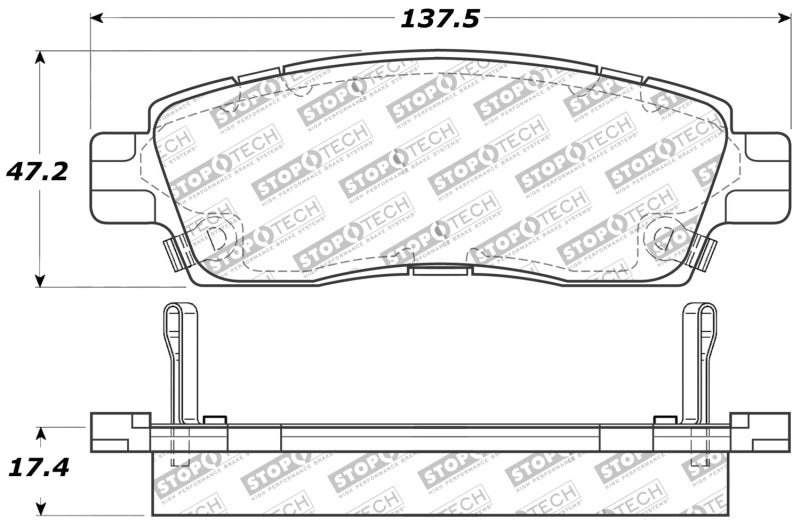 Stoptech 309.0883 Sport Brake Pads w/Shims and Hardware - Rear